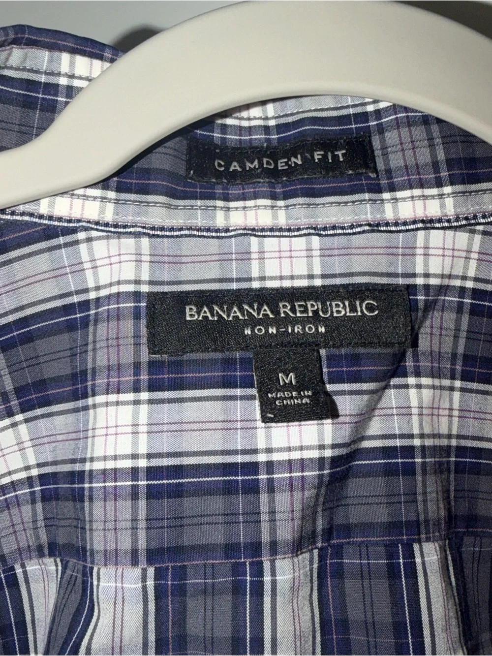 Banana Republic Black & White Plaid Button-Down Shirt